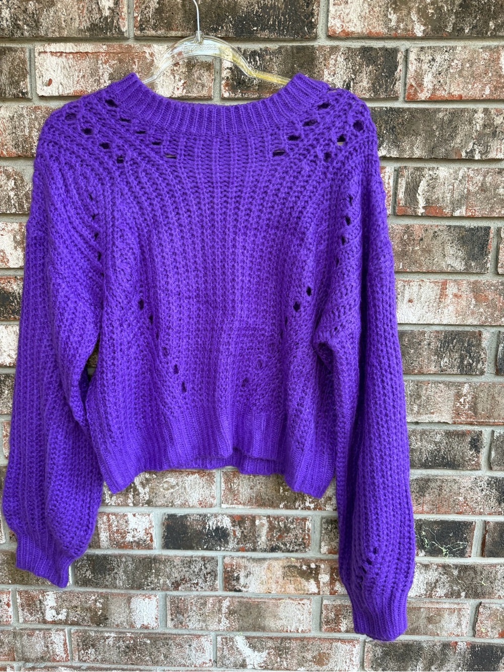 SHEIN Women's Chunky Knit Purple Sweater